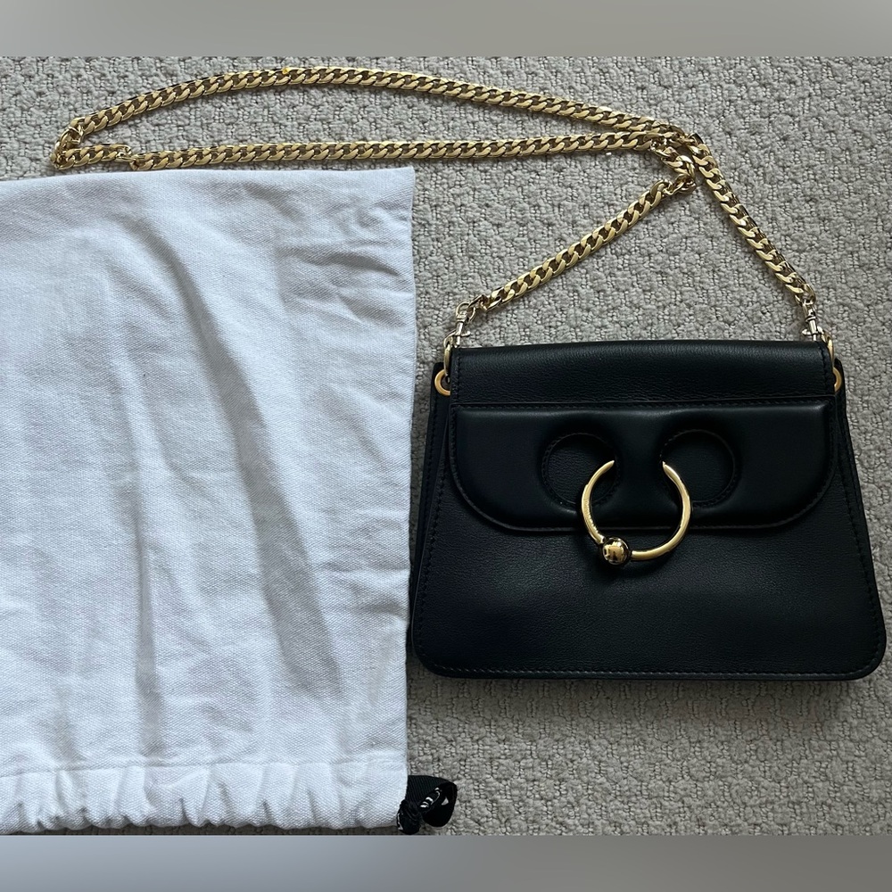 JW Anderson Black Leather Chain Shoulder Bag